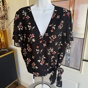 Madewell Floral Wrap Blouse M